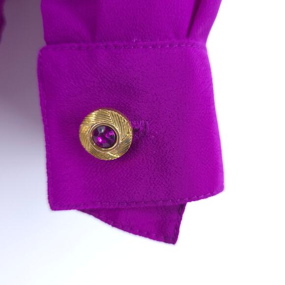 Vintage G.W Division of Graff Western Jeweled Button Down Studded Boho Blouse M - Picture 6 of 13